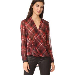 Rag & Bone Victor 100% Silk Plaid Blouse
